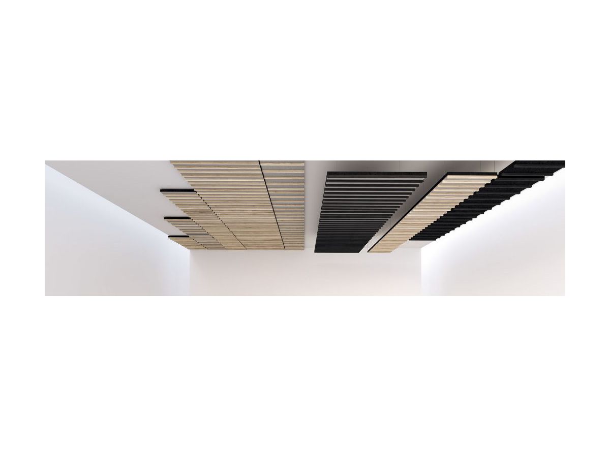 MICROBAFFLE acoustic wall - fiber black - 60x120cm 4-point suspension