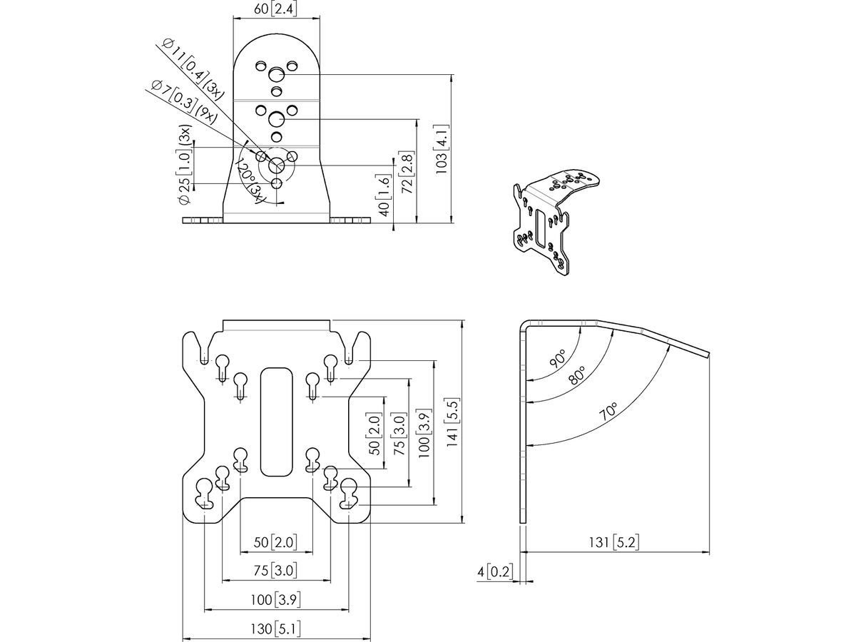 PFI 3015 - Adaptateur écran 50x50/75x75/100x100