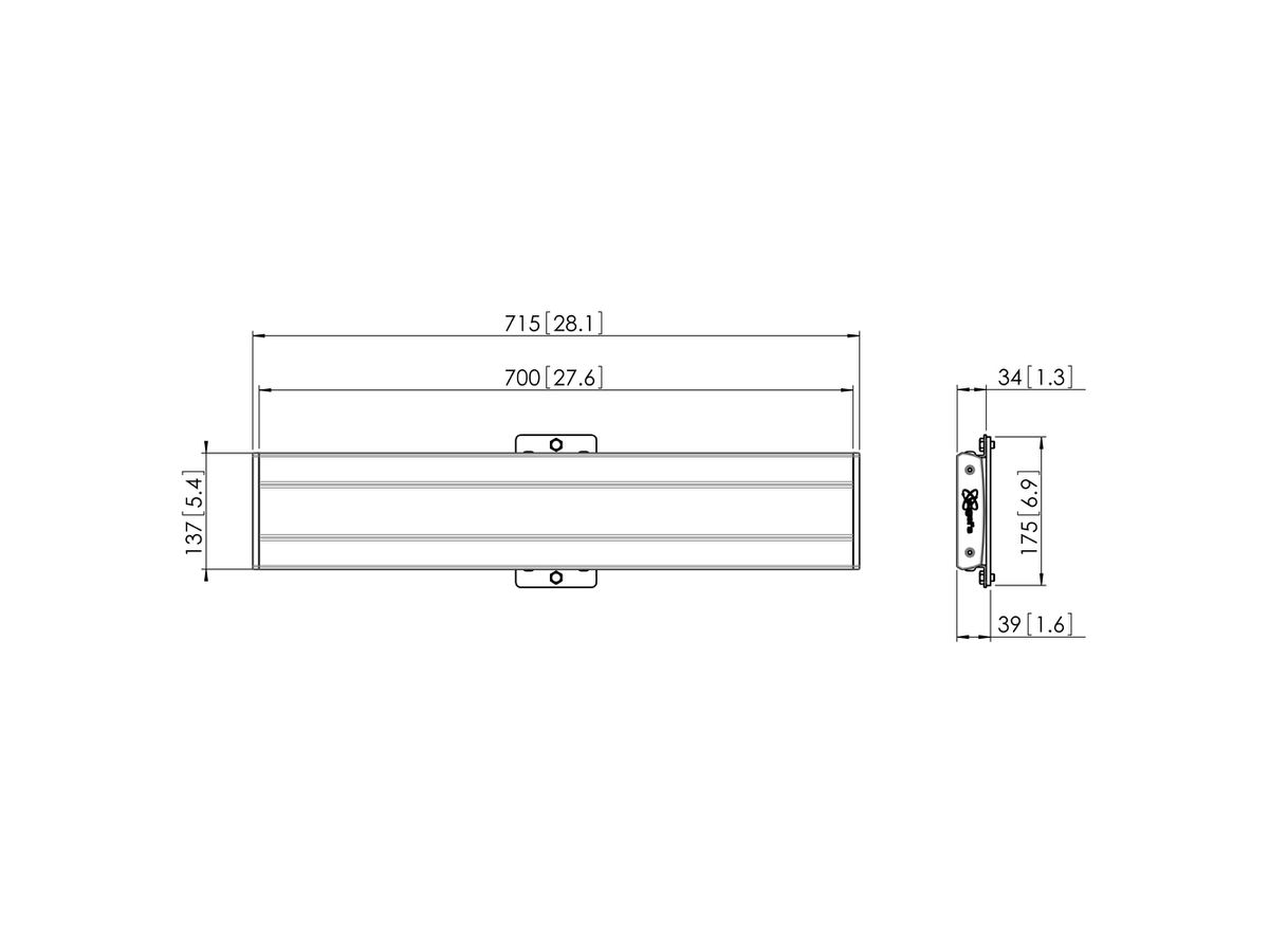 PFB 3407 - Display-Adapterbar 715 mm, Silber
