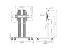 TD 1864S - Trolley 2 Säulen 180cm, 600x400 Silber