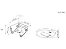 PUC 1080 - Plaque plafond bascul. & pivot., argent