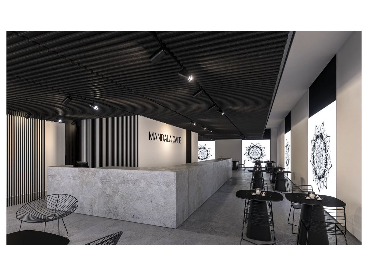MICROBAFFLE acoustic wall - fiber black - 60x120cm 4-point suspension