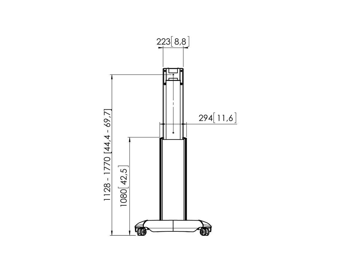 PFT 2520 - Displaywagen, Schwarz, 113 - 177 cm