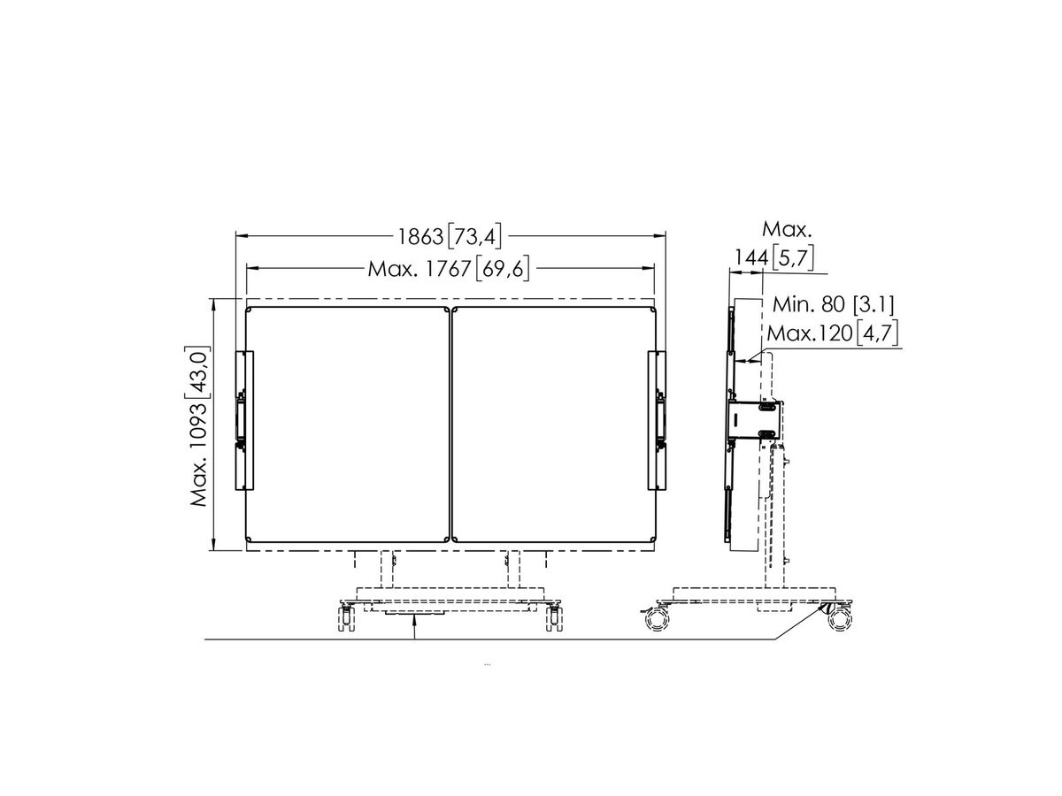 RISE A227 - 'Kit tableau blanc 75'' pour RISE chario