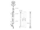 CT 242211S - Deckenh. drehbar Säule 220cm, 100x100 Si