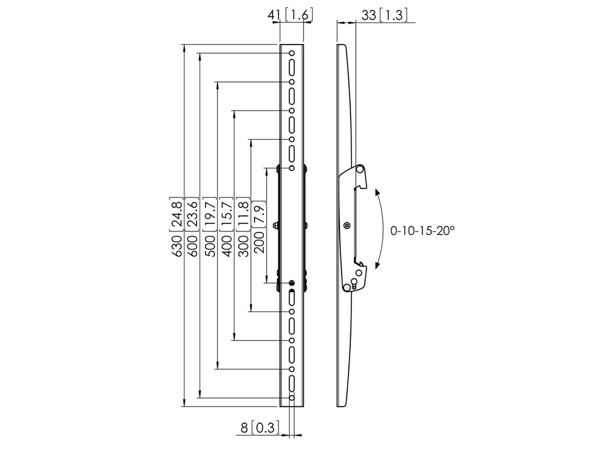 PFS 3306 - Bandes basculante interface écran 630 mm