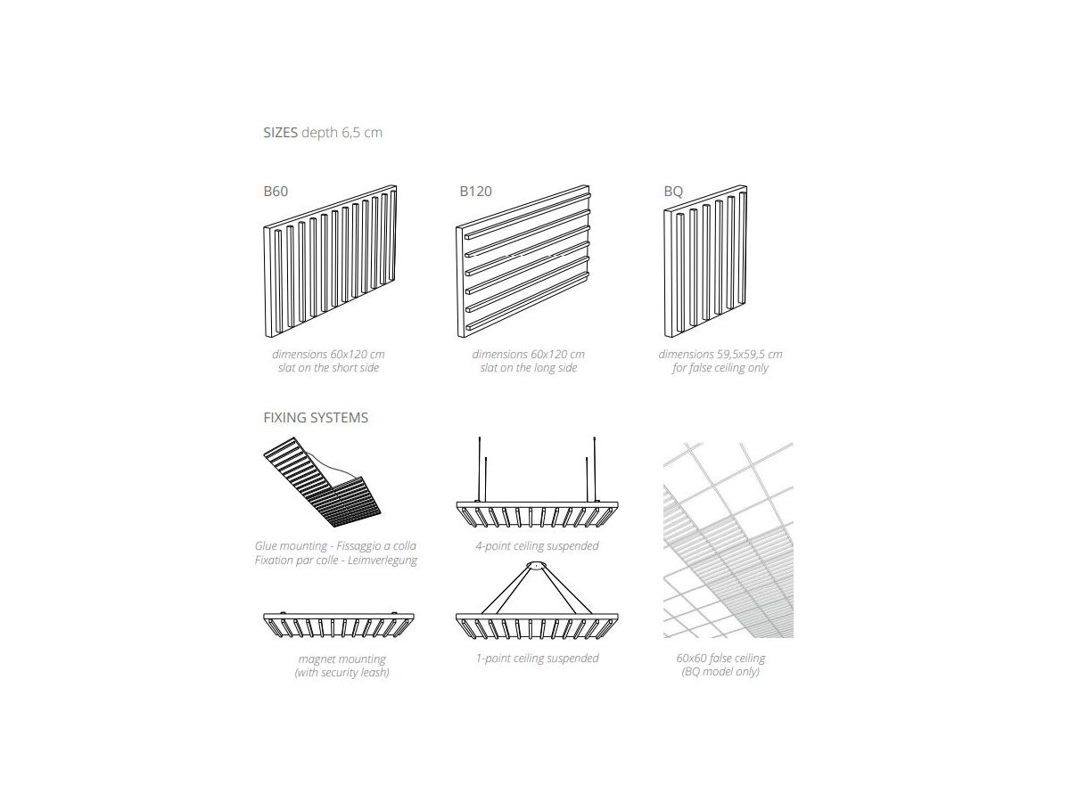 MICROBAFFLE acoustic wall - fiber black - 60x120cm 4-point suspension