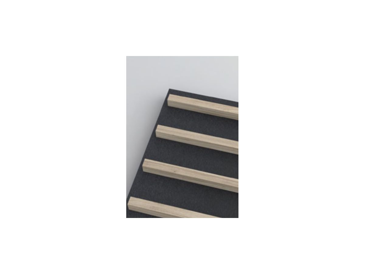 MICROBAFFLE acoustic wall - fiber black - 60x120cm 4-point suspension + wood