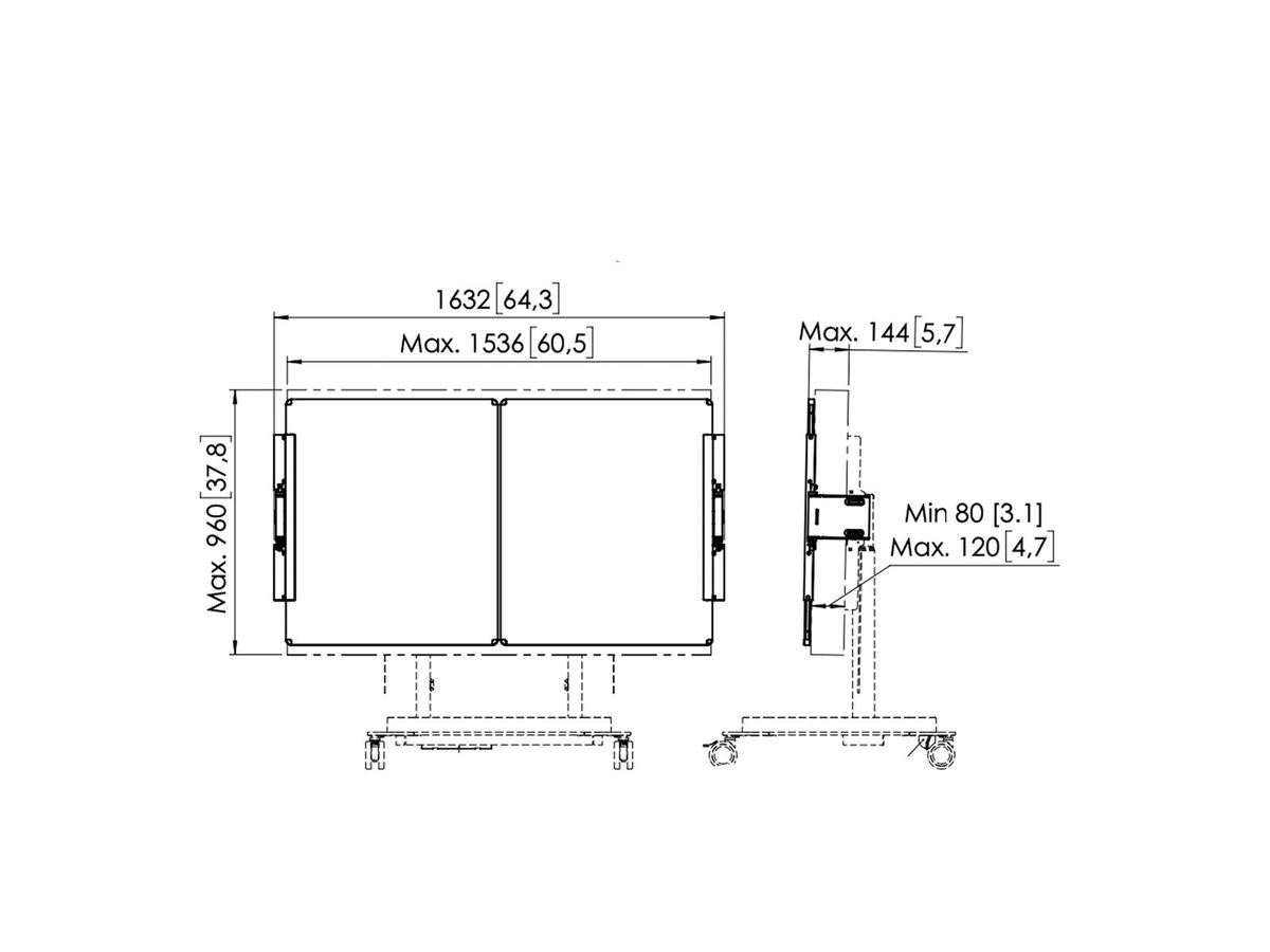 RISE A226 - 'Kit tableau blanc 65'' pour RISE chario