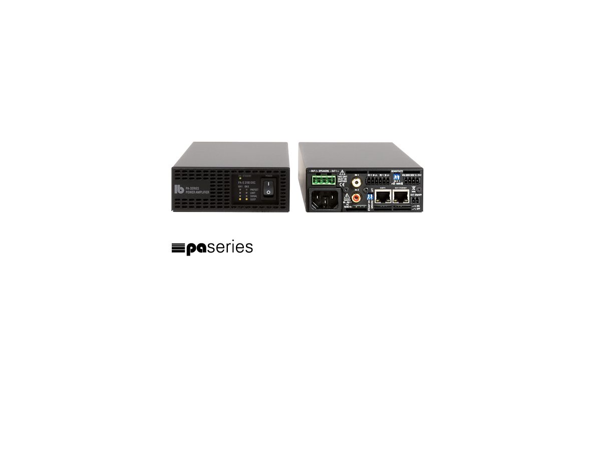 PA-S 2200 DSC Dante, 200 Watt - 2 x Line In Cinch+Sym. 2-Kanal DANTE