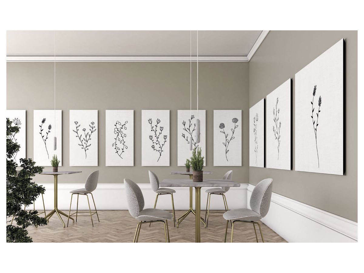 SURFACE acoustic wall - fiber white - 60x120cm 4-point suspension