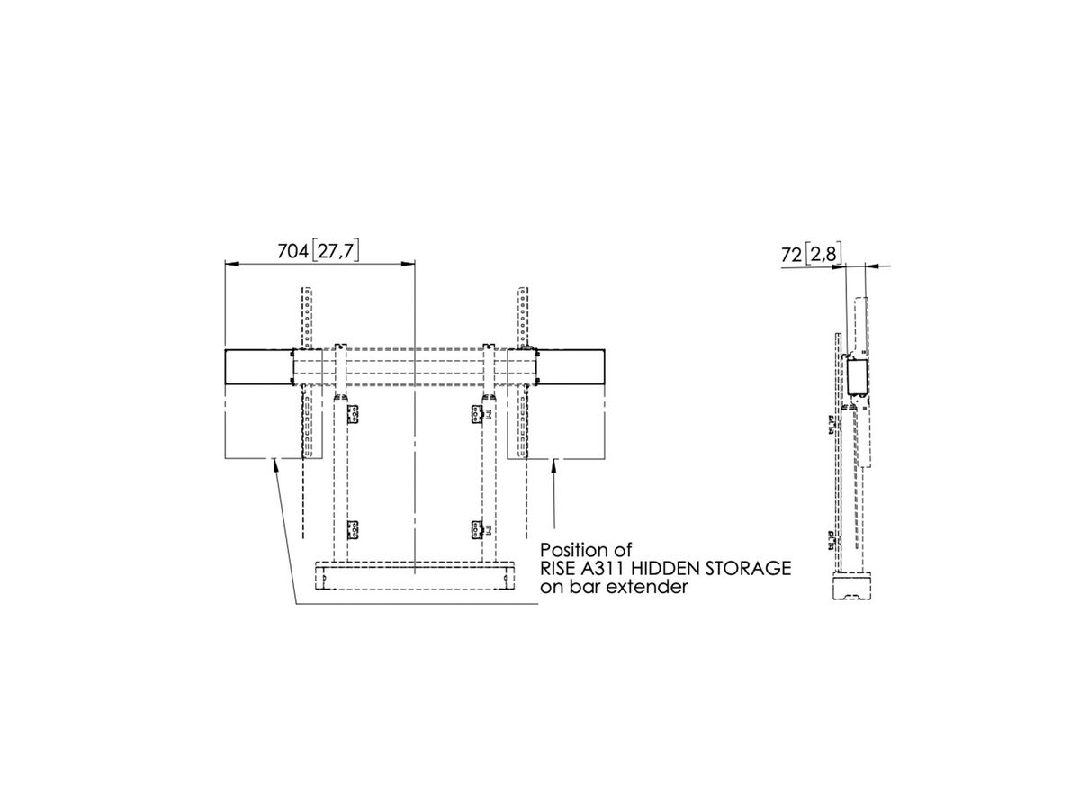RISE A321 - Barre d'extension pour rangement RISE