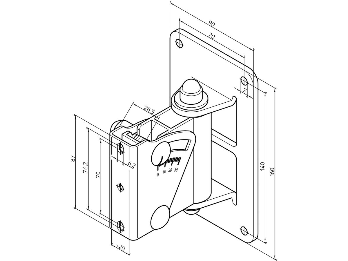 WH 350 blanc - Support mural pour RL 204 SN / RL 206 SN