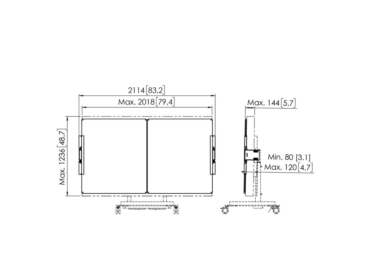 RISE A228 - Kit tableau blanc 86" pour RISE chario