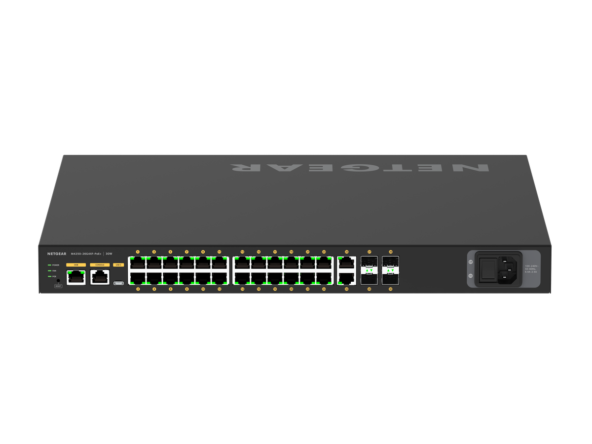 M4250-26G4F-PoE+ 26xRJ45+ 4xSFP Port - Network Switch 24x PoE, 300W