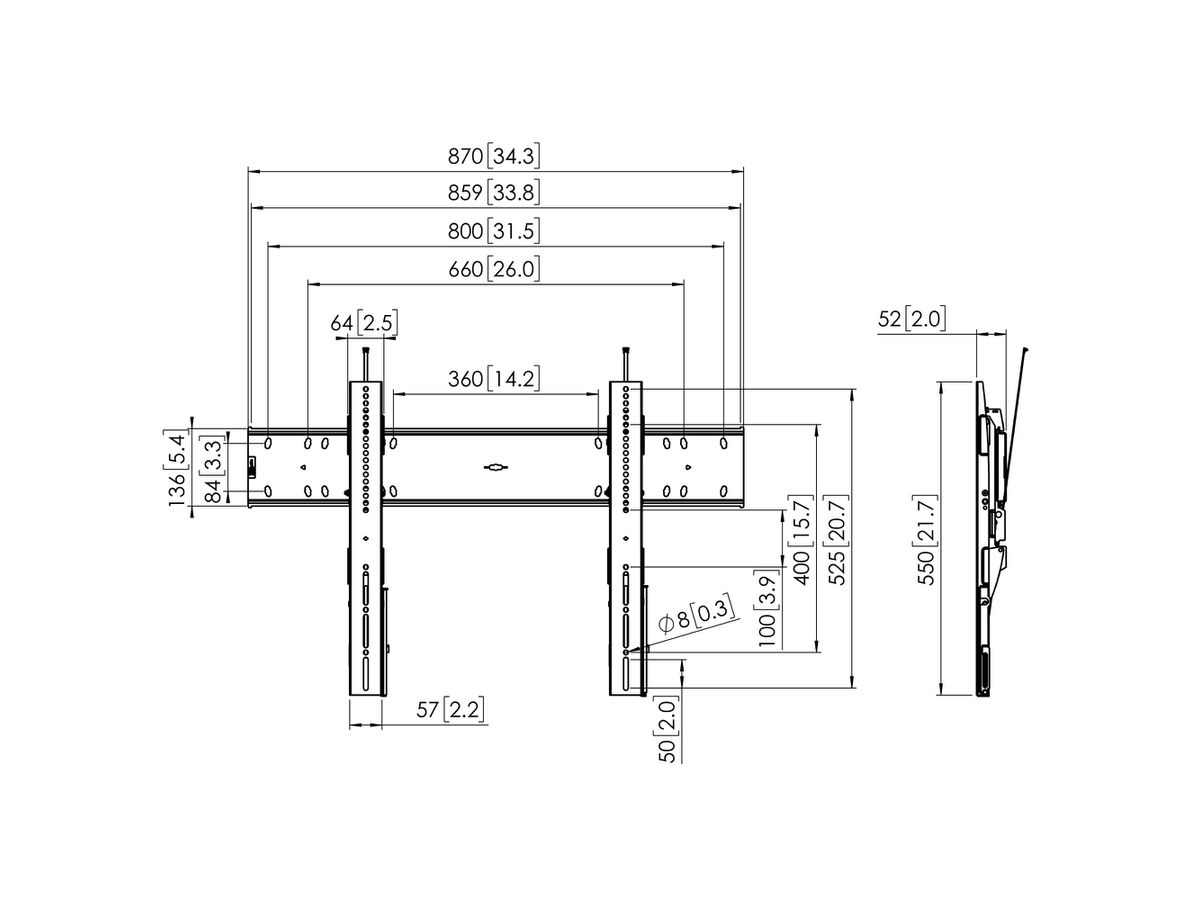 PFW 6810 - Wandhalterung neigbar, 55 - 80''